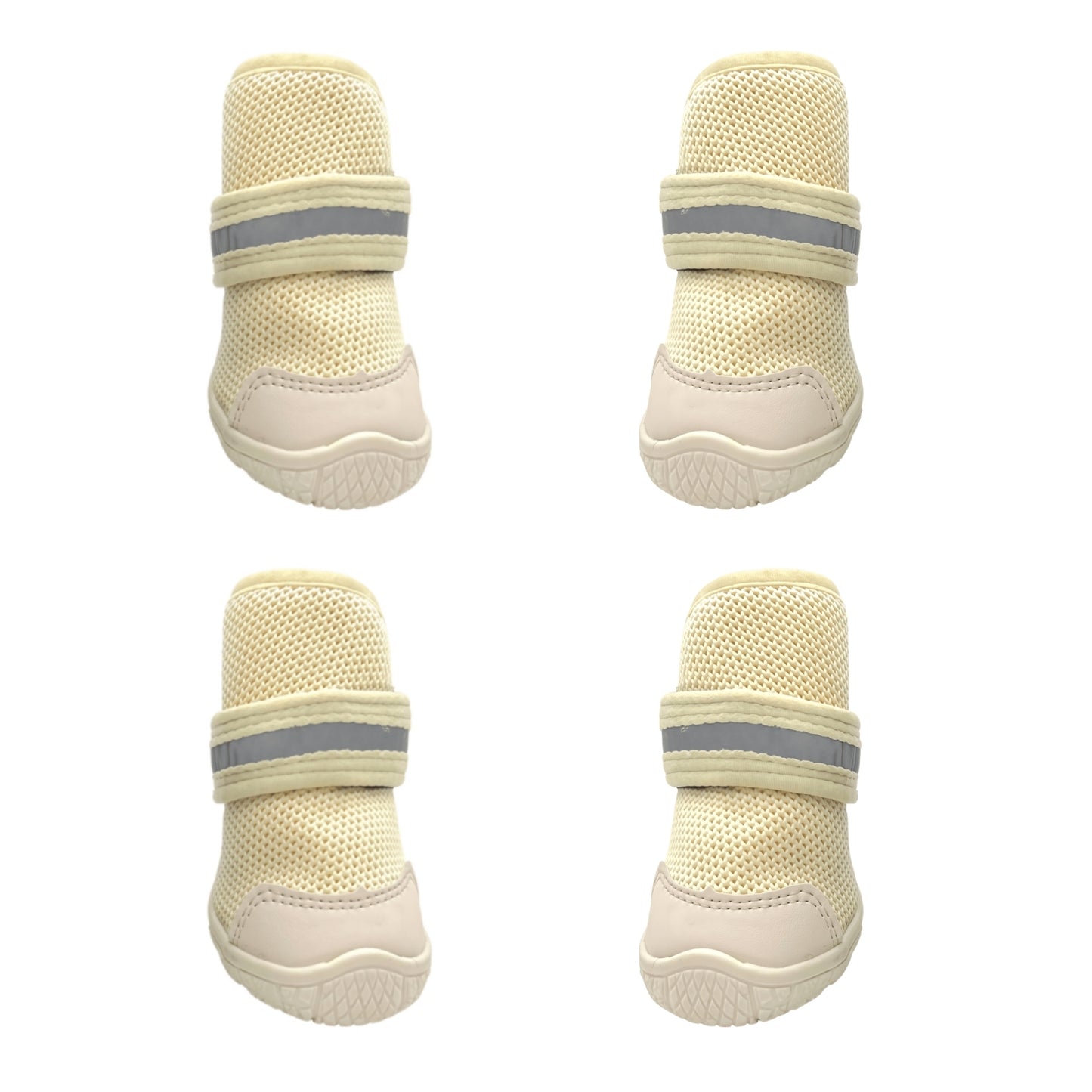 Reflective Dog Boots with Anti-Slip Sole & Breathable Mesh - All-Weather Paw Protection (Set of 4)