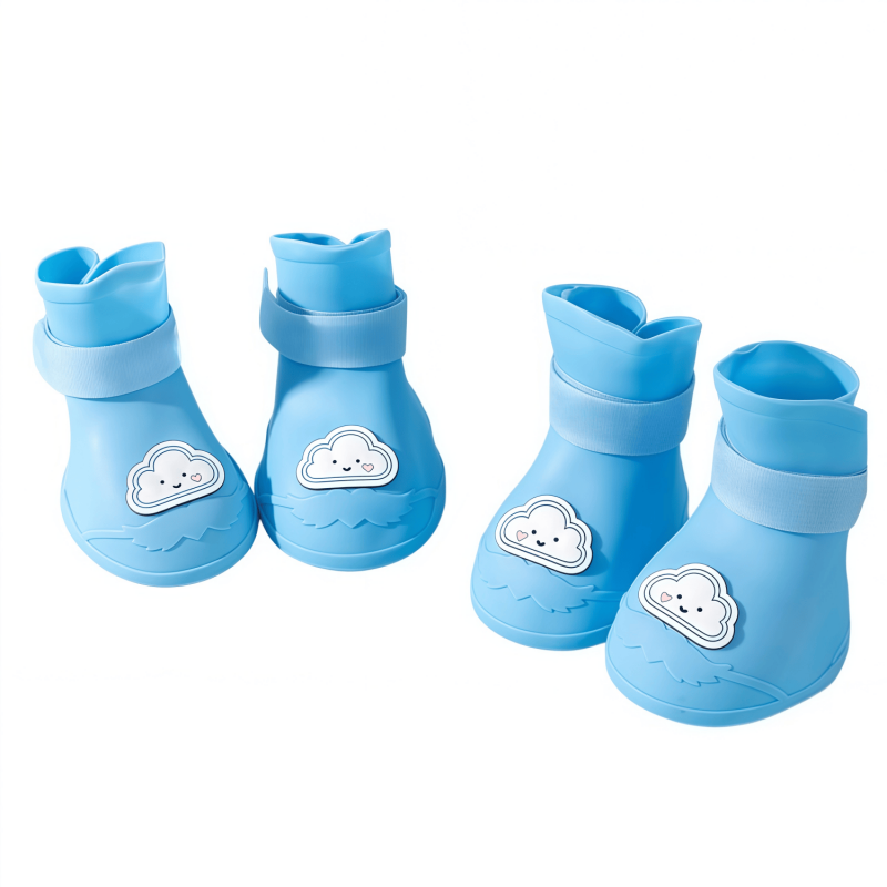 Waterproof Dog Rain Boots - Anti-Slip Silicone Paw Protectors with Adjustable Straps