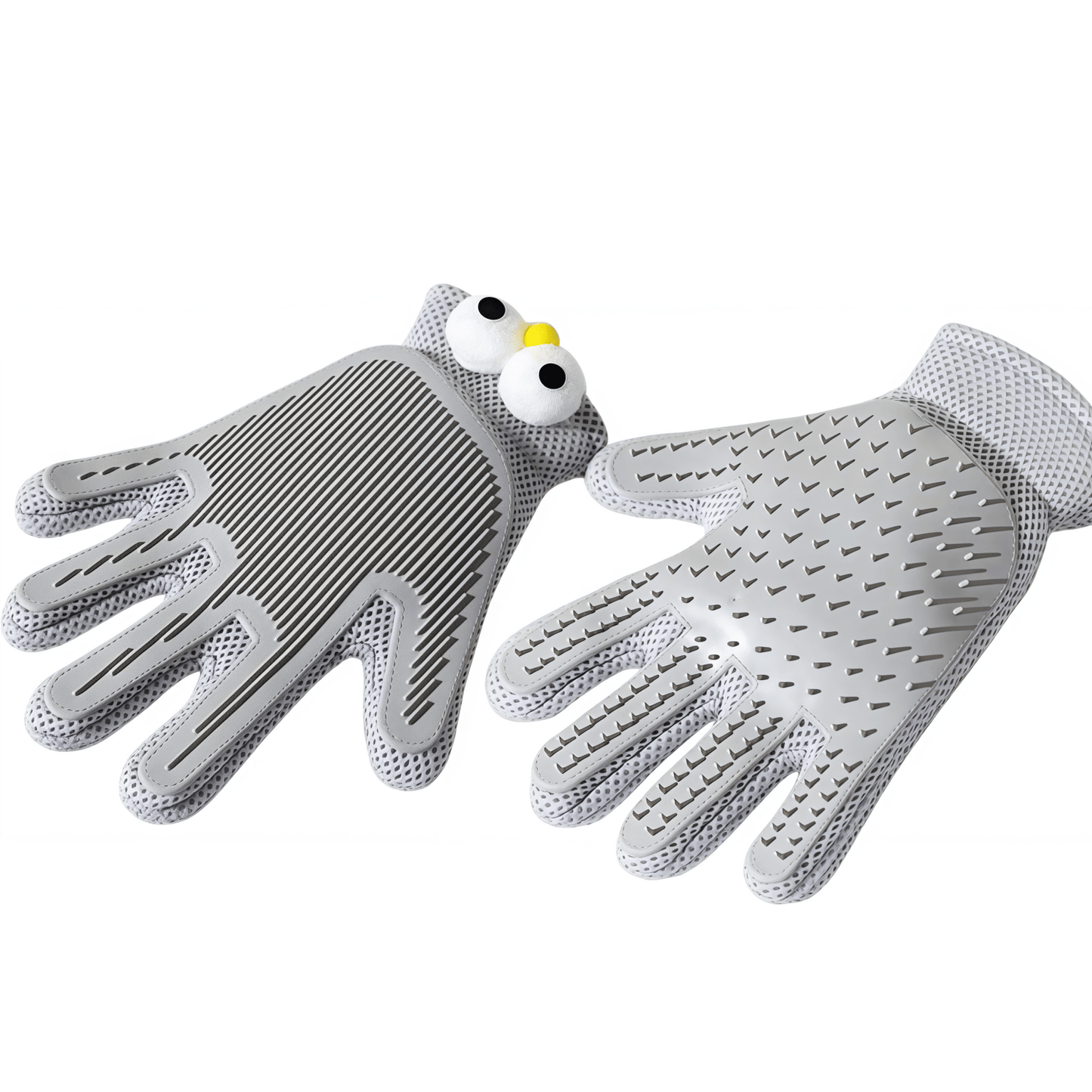 Pet Grooming Glove for Cats and Dogs - Breathable Mesh Deshedding Mitt with Soft Silicone Bristles for Gentle Hair Removal & Furniture Cleaning