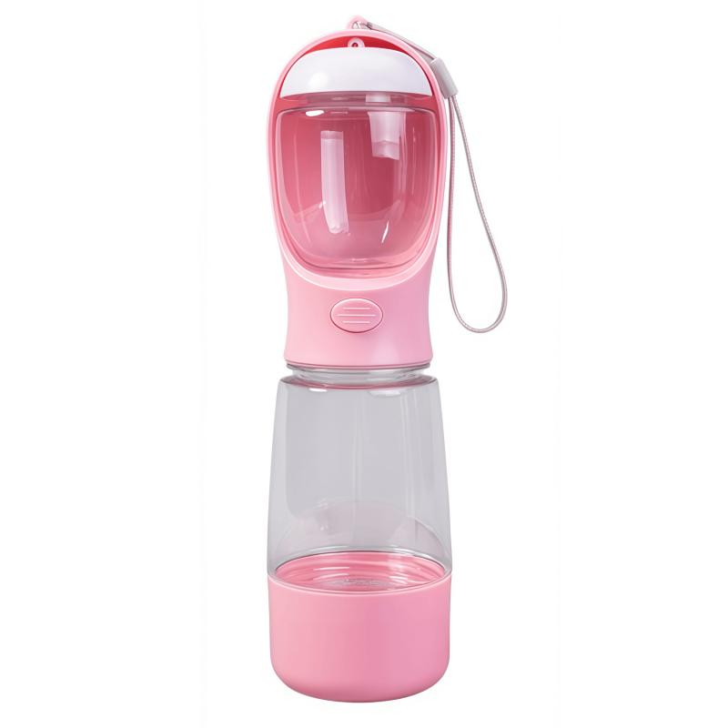 4-in-1 Portable Dog Water Bottle with Food Container & Waste Bag Dispenser - 400ml / 13.5 fl oz