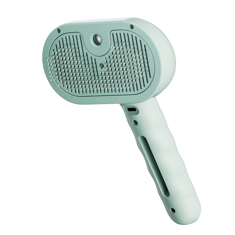 3-in-1 Electric Pet Steaming Brush with Spray, Self-Cleaning Grooming & Deshedding Comb for Cats and Dogs, USB Rechargeable