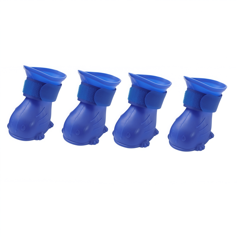 Waterproof Silicone Dog Boots, Non-Slip Pet Paw Protectors with Adjustable Straps for All-Weather