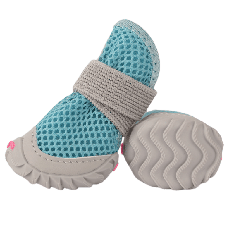 Breathable Mesh Dog Shoes with Non-Slip Rubber Sole, Adjustable Paw Protectors