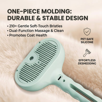3-in-1 Electric Pet Steaming Brush with Spray, Self-Cleaning Grooming & Deshedding Comb for Cats and Dogs, USB Rechargeable