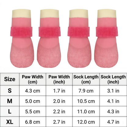 Waterproof Dog Boots, Anti-Slip Rubber Sole Paw Protectors with Adjustable Straps, 4-Pack