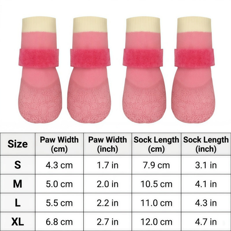 Waterproof Dog Boots, Anti-Slip Rubber Sole Paw Protectors with Adjustable Straps, 4-Pack