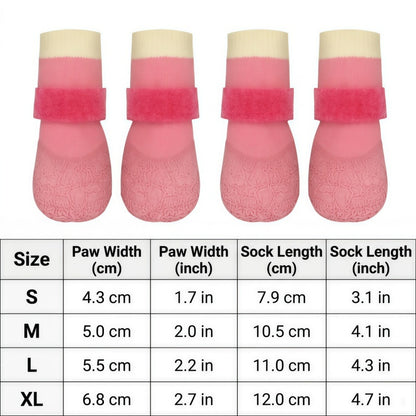 Waterproof Dog Boots, Anti-Slip Rubber Sole Paw Protectors with Adjustable Straps, 4-Pack
