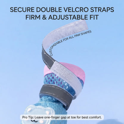 Breathable Mesh Dog Boots with Reflective Straps & Non-Slip Sole - Adjustable Pet Paw Protectors
