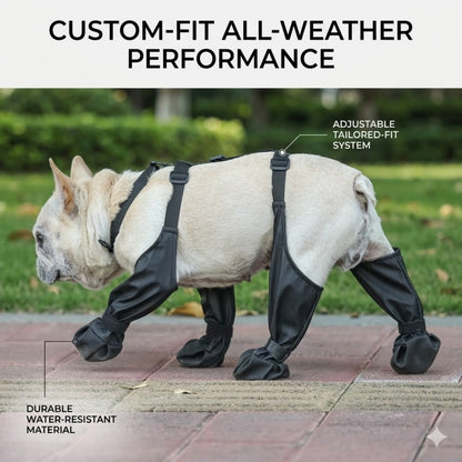 Adjustable Dog Suspender Boots - Water-Resistant Pet Leggings with Anti-Slip Paw Protection