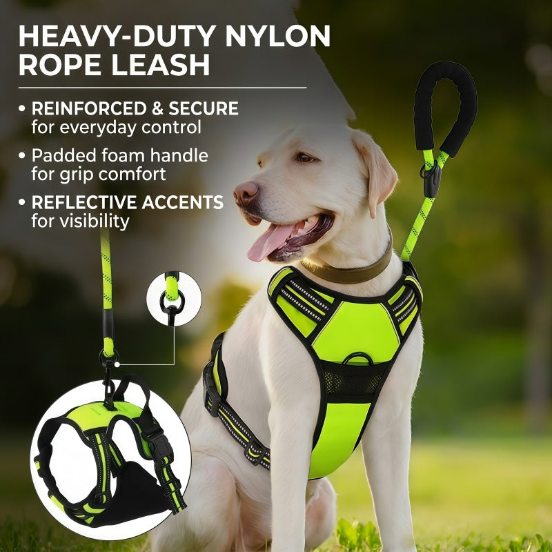 Reflective No-Pull Dog Harness with Control Handle and Leash Set - Adjustable Breathable Padded Pet Vest for Small Medium Large Dogs