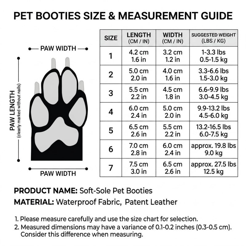 Water-Resistant Soft-Sole Dog Boots with Anti-Slip Sole and Reflective Straps