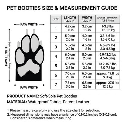 Water-Resistant Soft-Sole Dog Boots with Anti-Slip Sole and Reflective Straps