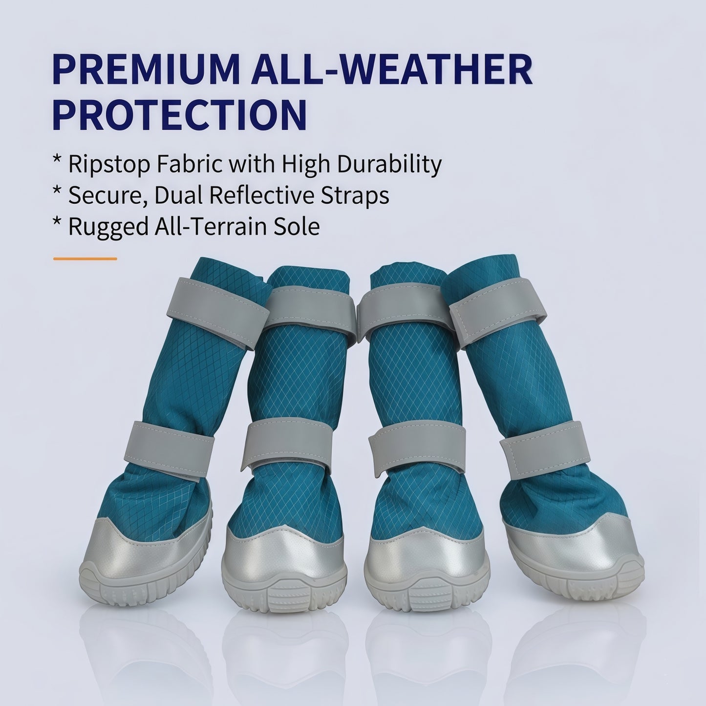 All-Weather Tall Dog Boots | Water-Resistant Anti-Slip Paw Protectors with Reflective Straps