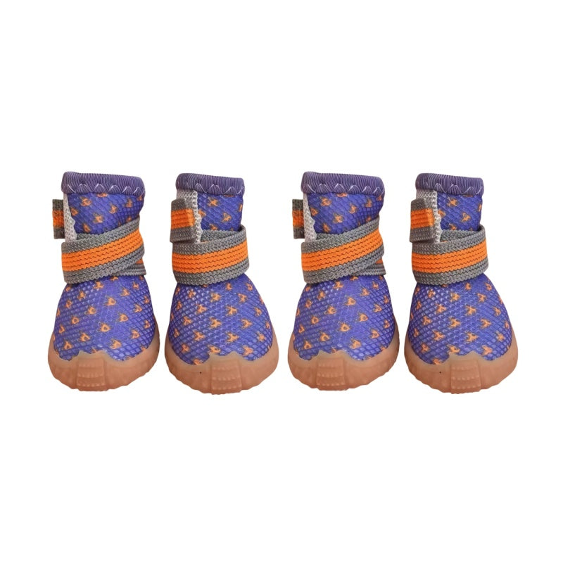 Breathable Mesh Dog Shoes with Anti-Slip TPR Sole, Adjustable Pet Sneakers for Small Dogs