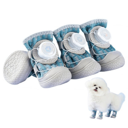 Adjustable Breathable Mesh Dog Boots with Quick-Dial Lacing and Anti-Slip Sole