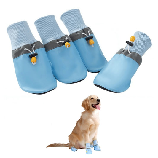 Water-Resistant Dog Boots with Anti-Slip Sole, Adjustable Drawstring Pet Paw Protectors
