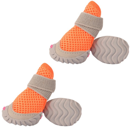 Breathable Mesh Dog Shoes with Non-Slip Rubber Sole, Adjustable Paw Protectors
