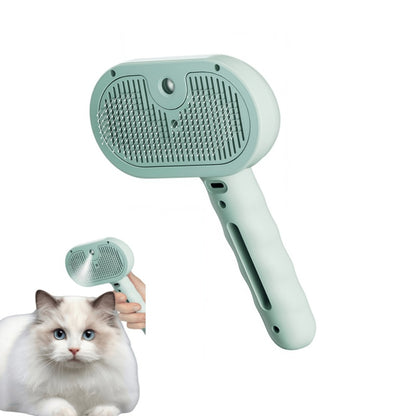 3-in-1 Electric Pet Steaming Brush with Spray, Self-Cleaning Grooming & Deshedding Comb for Cats and Dogs, USB Rechargeable