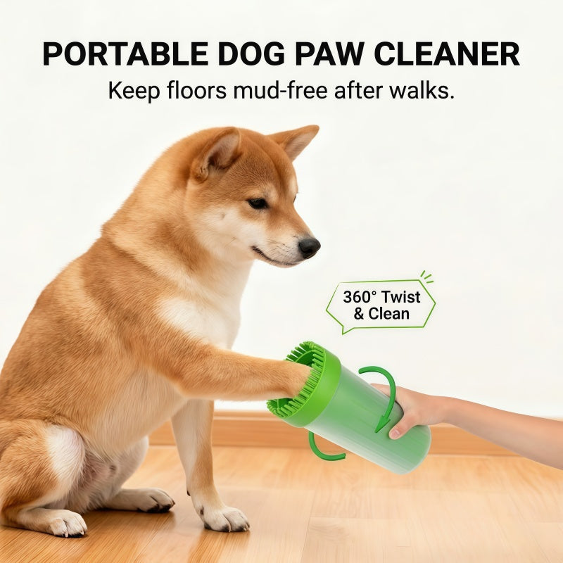 Portable Dog Paw Cleaner Cup with Soft Silicone Bristles, Manual Muddy Foot Washer for Small & Large Dogs