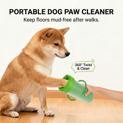 Portable Dog Paw Cleaner Cup with Soft Silicone Bristles, Manual Muddy Foot Washer for Small & Large Dogs