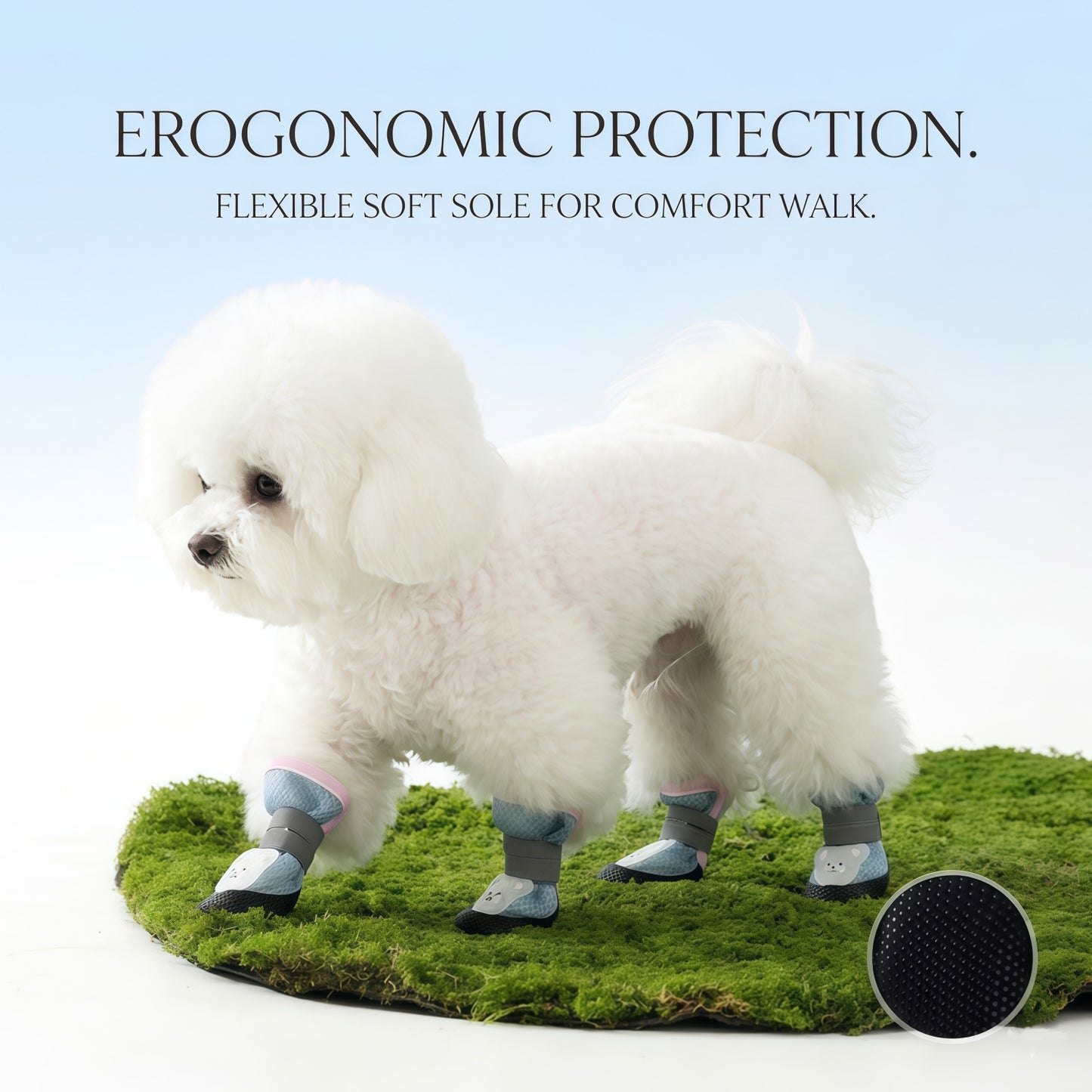 Breathable Mesh Dog Boots with Reflective Straps & Non-Slip Sole - Adjustable Pet Paw Protectors