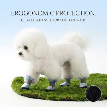 Breathable Mesh Dog Boots with Reflective Straps & Non-Slip Sole - Adjustable Pet Paw Protectors