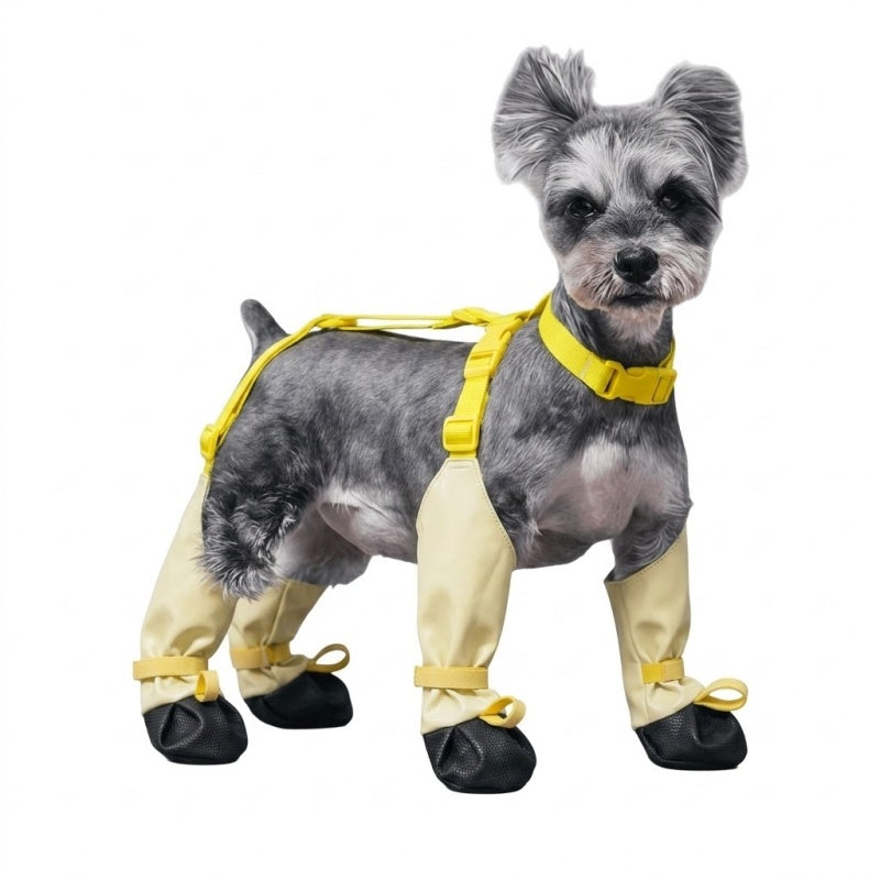 Adjustable Dog Suspender Boots - Water-Resistant Pet Leggings with Anti-Slip Paw Protection