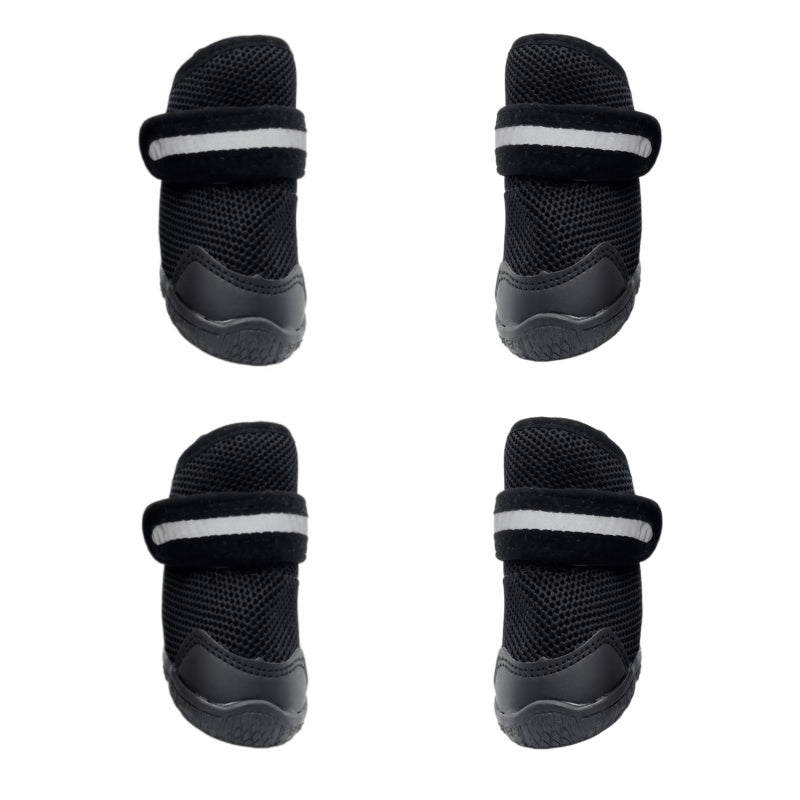 Reflective Dog Boots with Anti-Slip Sole & Breathable Mesh - All-Weather Paw Protection (Set of 4)