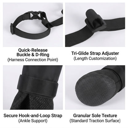 Adjustable Dog Suspender Boots with Anti-Slip Sole - Water-Resistant Pet Leggings