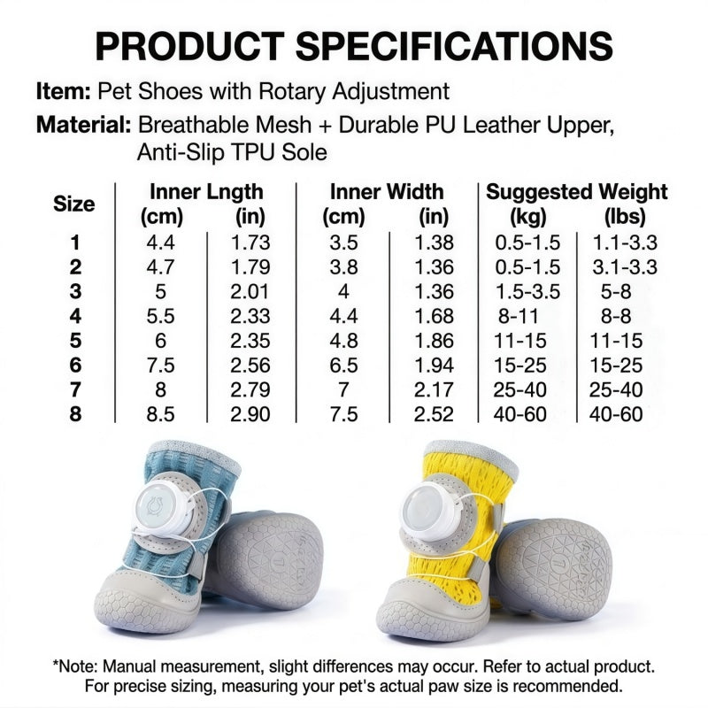 Adjustable Breathable Mesh Dog Boots with Quick-Dial Lacing and Anti-Slip Sole