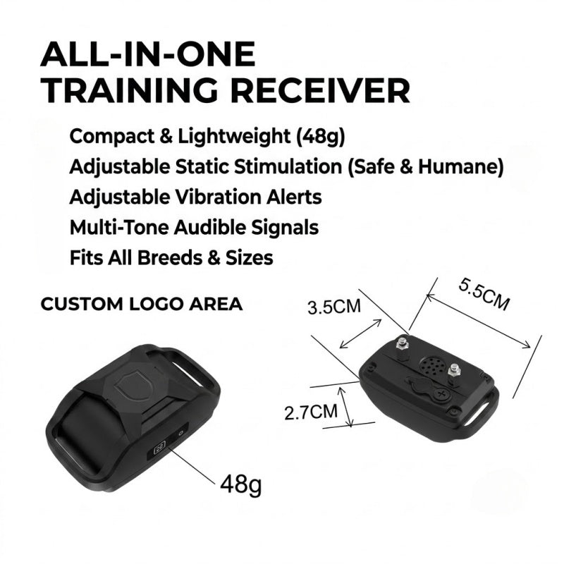 Rechargeable Dog Training Collar with Remote - 600M (2000FT) Range, IP67 Waterproof, 3 Training Modes (Beep, Vibration, Static), Fits 8-150 lbs Dogs
