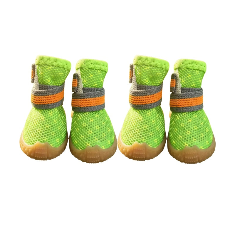 Breathable Mesh Dog Shoes with Anti-Slip TPR Sole, Adjustable Pet Sneakers for Small Dogs