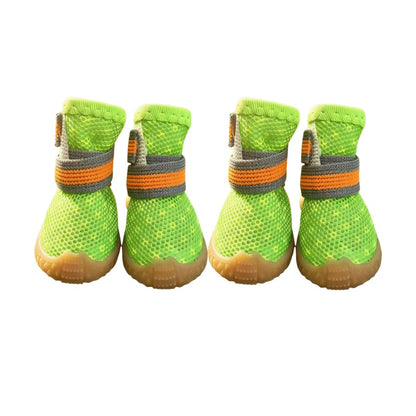Breathable Mesh Dog Shoes with Anti-Slip TPR Sole, Adjustable Pet Sneakers for Small Dogs