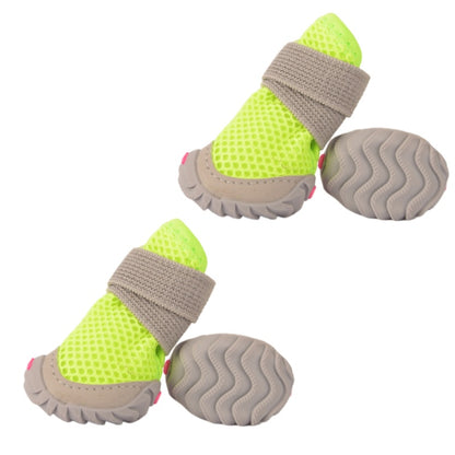 Breathable Mesh Dog Shoes with Non-Slip Rubber Sole, Adjustable Paw Protectors