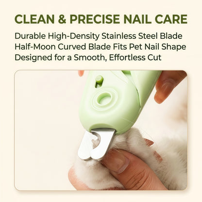 Professional Pet Nail Clipper with LED Light & Nail Catcher - Ergonomic Cat & Dog Grooming Trimmer