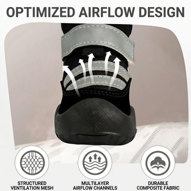 Breathable All-Weather Dog Boots with Anti-Slip Rubber Sole & Reflective Straps - All-Terrain Paw Protectors