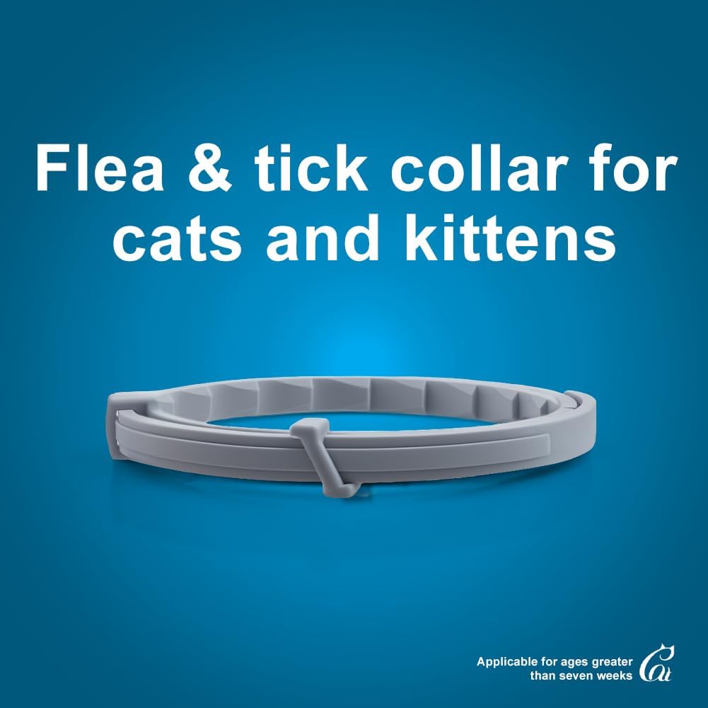 Flea and Tick Collar for Cats - 8-Month Protection, Waterproof, Natural Ingredients, 2-Pack