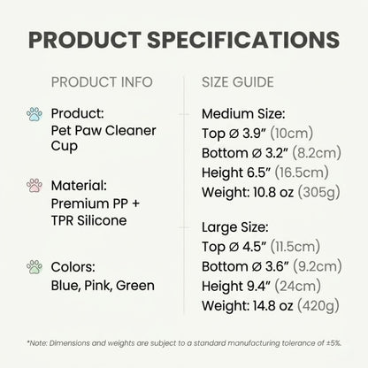 Portable Dog Paw Cleaner Cup with Soft Silicone Bristles, Manual Muddy Foot Washer for Small & Large Dogs