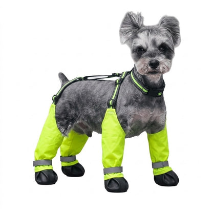 Adjustable Stay-On Dog Suspender Boots - Protective Leggings with Non-Slip Soles & Reflective Straps