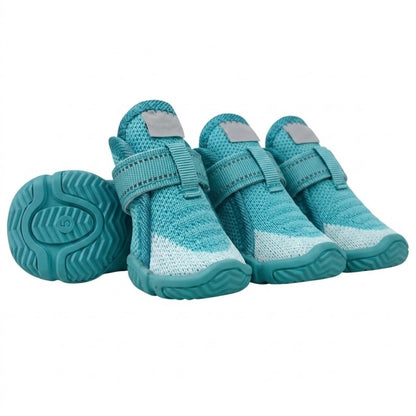 Breathable Knit Mesh Dog Boots with Anti-Slip Rubber Sole and Reflective Straps