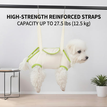 Breathable Pet Grooming Hammock Sling with Alloy Hooks & Adjustable Straps for Dogs and Cats