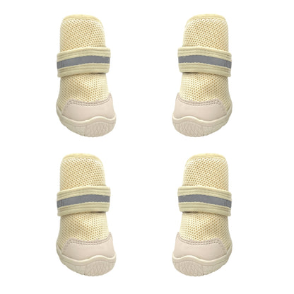 Reflective Dog Boots with Anti-Slip Sole & Breathable Mesh - All-Weather Paw Protection (Set of 4)