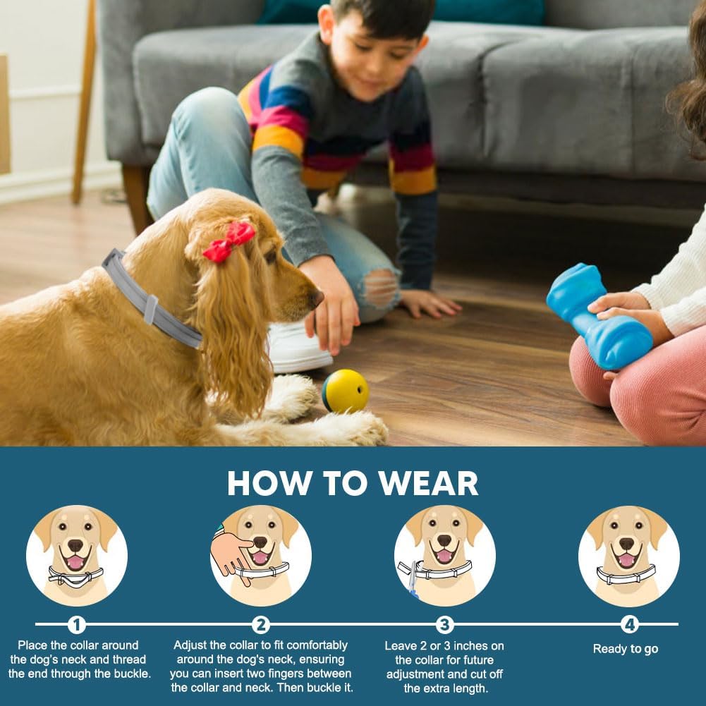2-Pack Waterproof Flea and Tick Collar for Large Dogs (Over 18 lbs) - Up to 8 Months Pest Protection - Adjustable 25 in / 63.5 cm