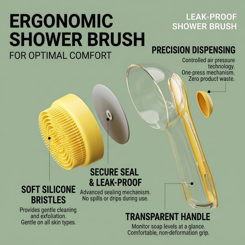 2-in-1 Pet Bath Brush with Liquid Soap Dispenser, Soft Silicone Grooming Massage Scrubber for Dogs and Cats
