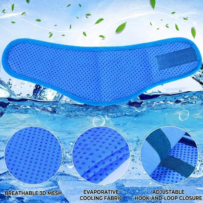 Adjustable Pet Cooling Scarf - Breathable 3D Mesh Ice Collar Bandana for Dogs & Cats, Heat Relief Outdoor Neck Wrap