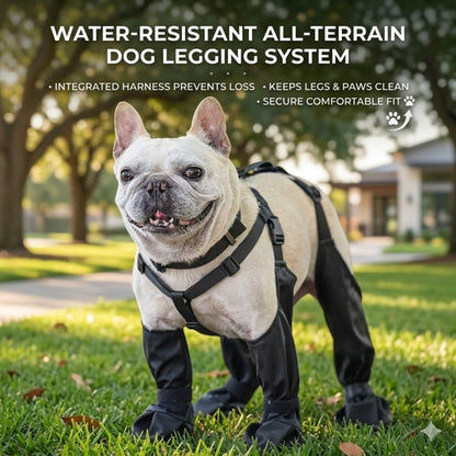 Adjustable Dog Suspender Boots - Water-Resistant Pet Leggings with Anti-Slip Paw Protection