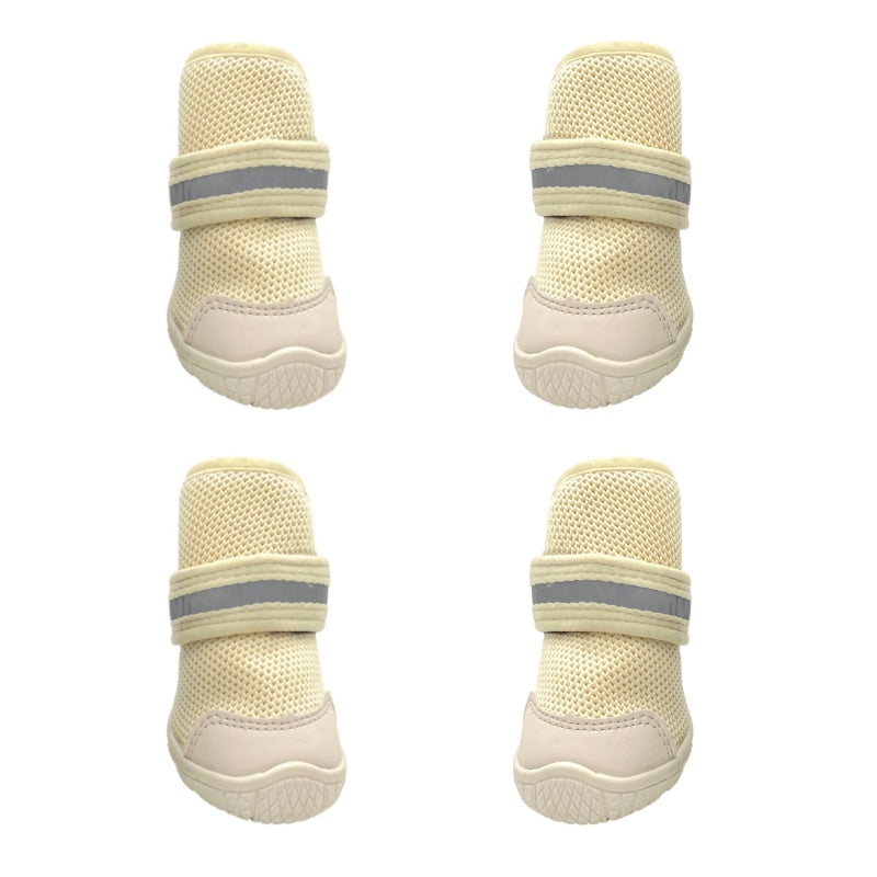 Reflective Dog Boots with Anti-Slip Sole & Breathable Mesh - All-Weather Paw Protection (Set of 4)