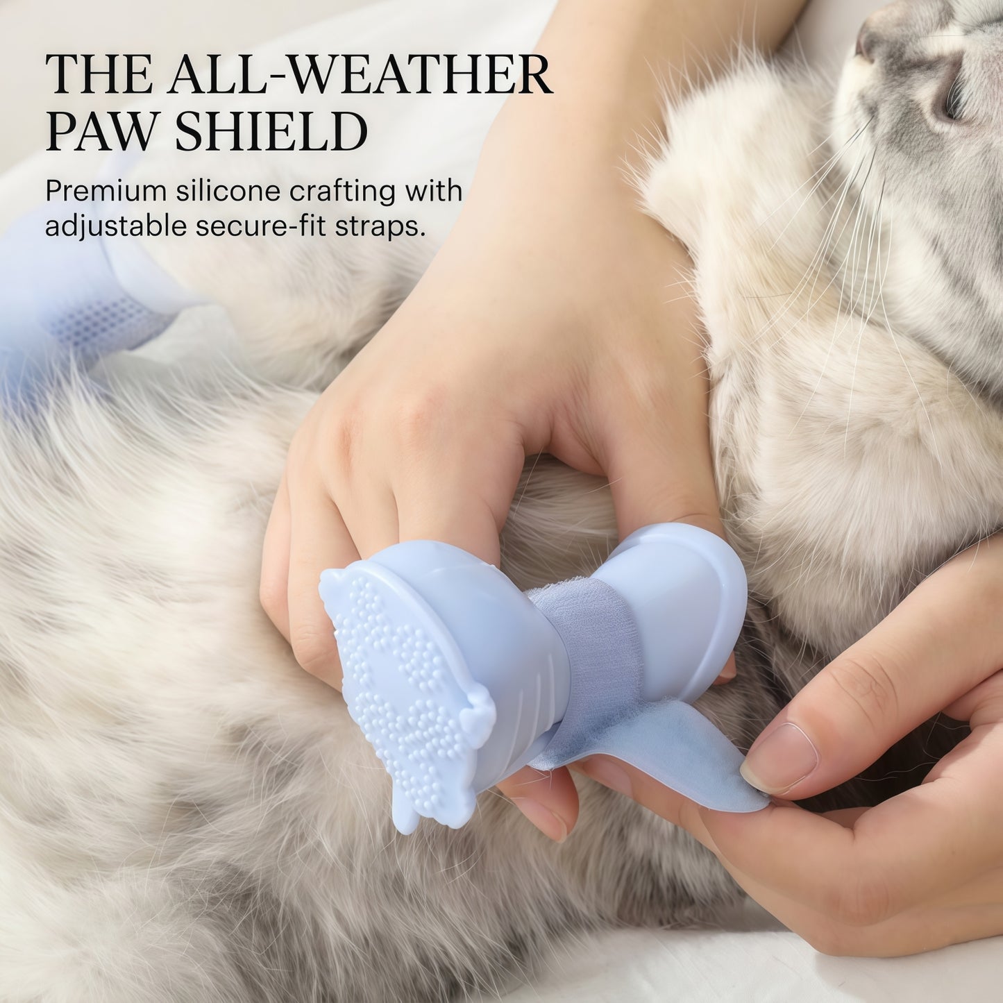 Waterproof Silicone Dog Boots, Non-Slip Pet Paw Protectors with Adjustable Straps for All-Weather