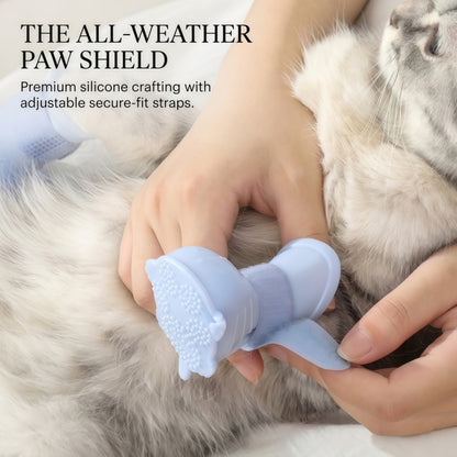 Waterproof Silicone Dog Boots, Non-Slip Pet Paw Protectors with Adjustable Straps for All-Weather
