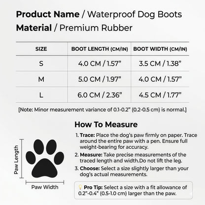 Waterproof Silicone Dog Boots, Non-Slip Pet Paw Protectors with Adjustable Straps for All-Weather